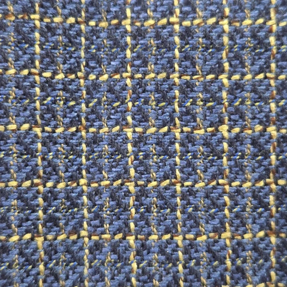 Lanificio di Pray Biella Ferrini Wool Silk Blazer Jacket Men 42R Blue Houndtooth